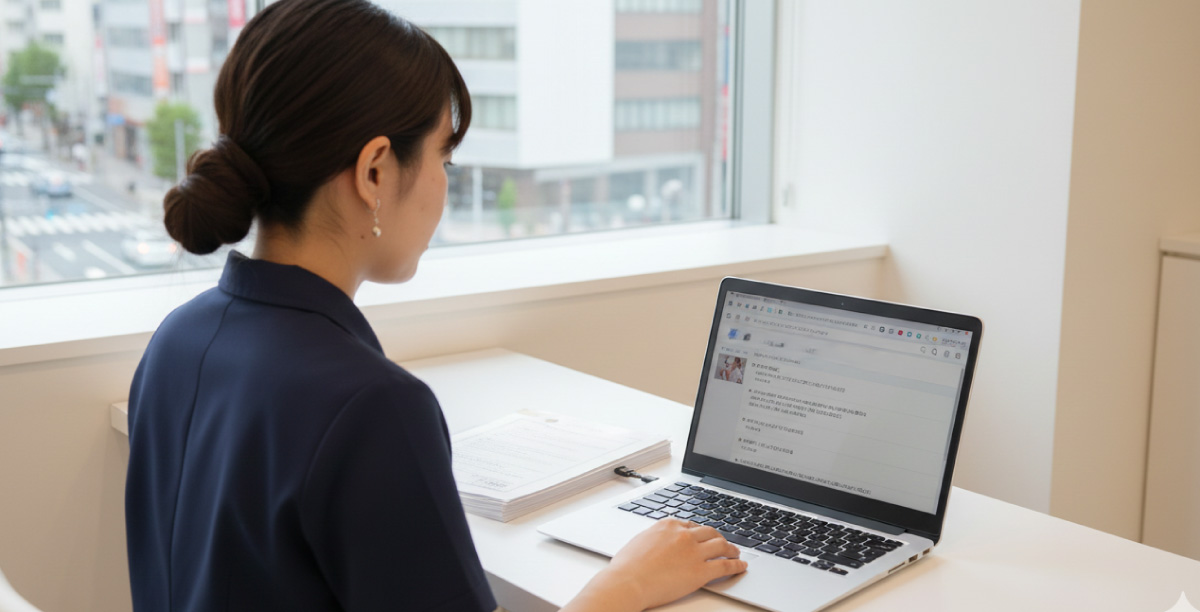 医療提携ありのアートメイクスクールを探す女性